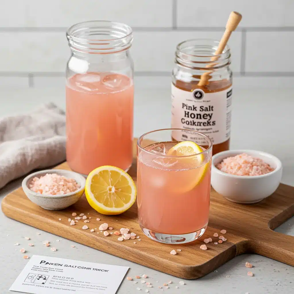 The Himalayan Pink Salt Trick Recipe That's Changing Morning Routines Everywhere 2 Complete Himalayan pink salt trick recipe setup with finished drink