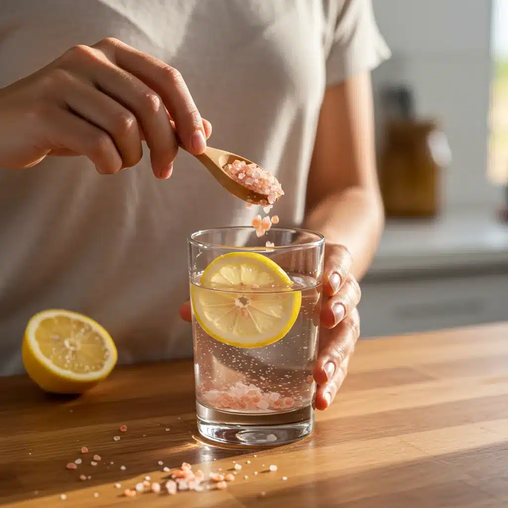 Pink Salt Weight Loss Recipe for Women – Natural Morning Ritual That Works 5 Making pink salt weight loss recipe for women step by step