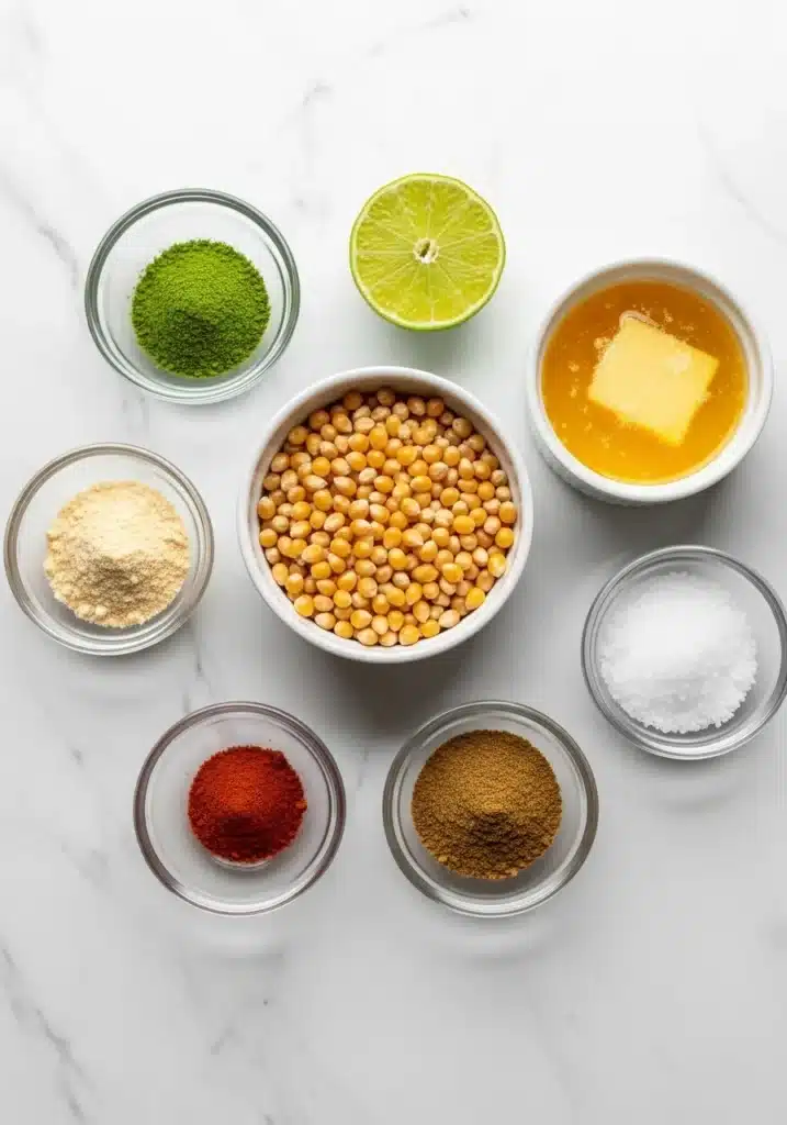 Jalapeno Popcorn Recipe: The 5-Minute Ultimate Guide to Spicy, Addictive Homemade Snacks 4 All ingredients needed for easy jalapeno popcorn recipe laid out on marble