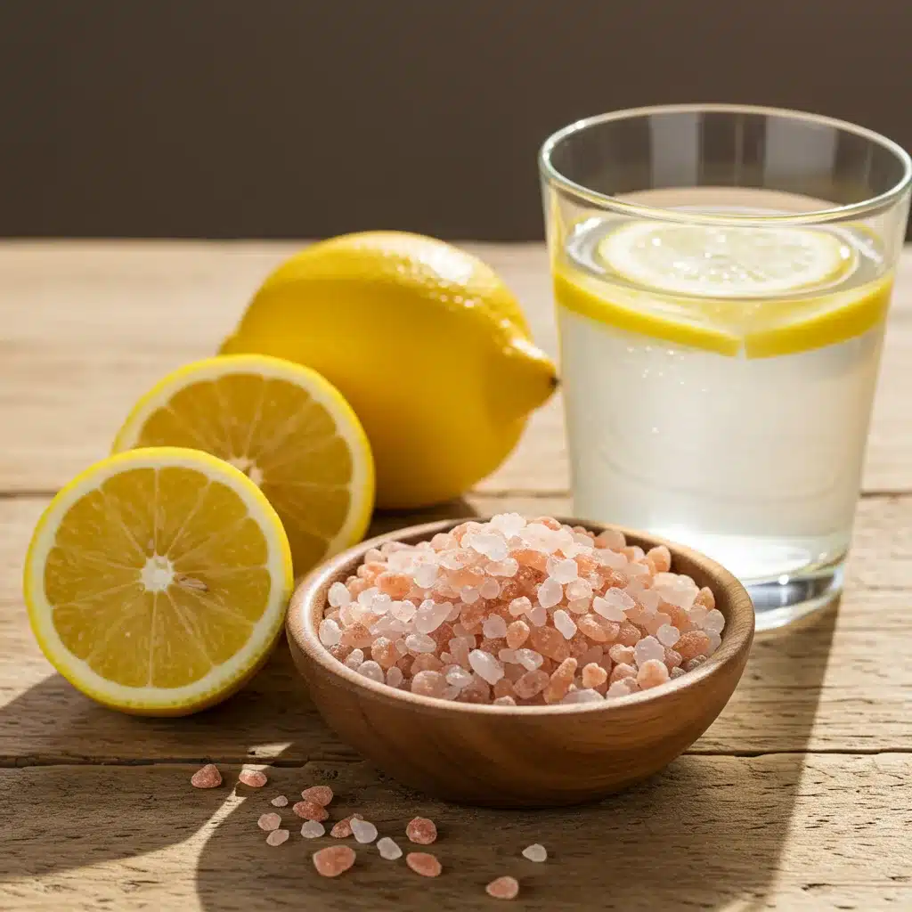 Pink Salt Trick Recipe for Simple, Natural Weight Loss Support 4 Ingredients for Pink Salt Trick Recipe - Himalayan Salt, Lemon, Water