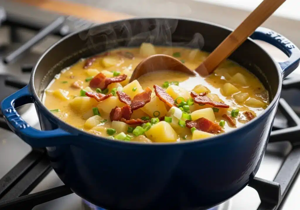 Creamy Bacon Potato Soup cooking