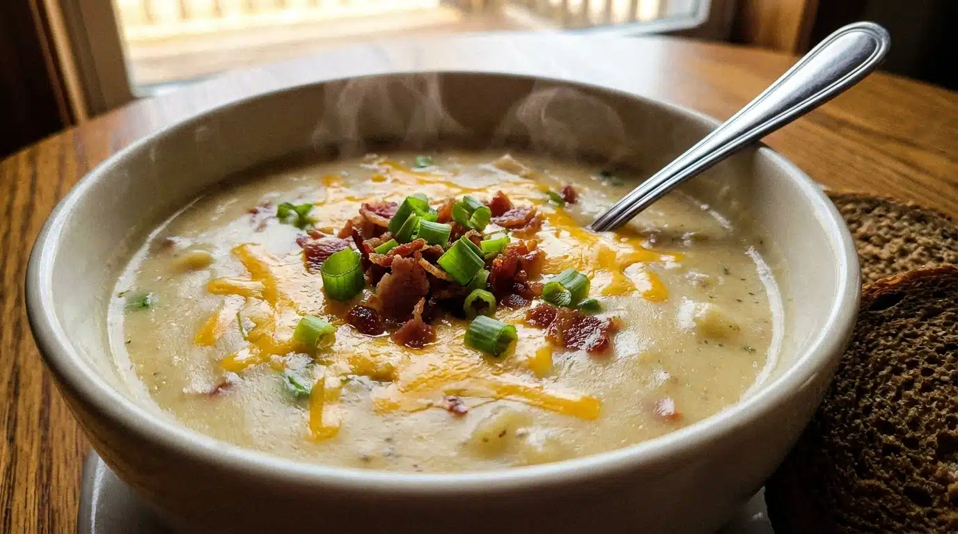 Copycat Outback Potato Soup bowl