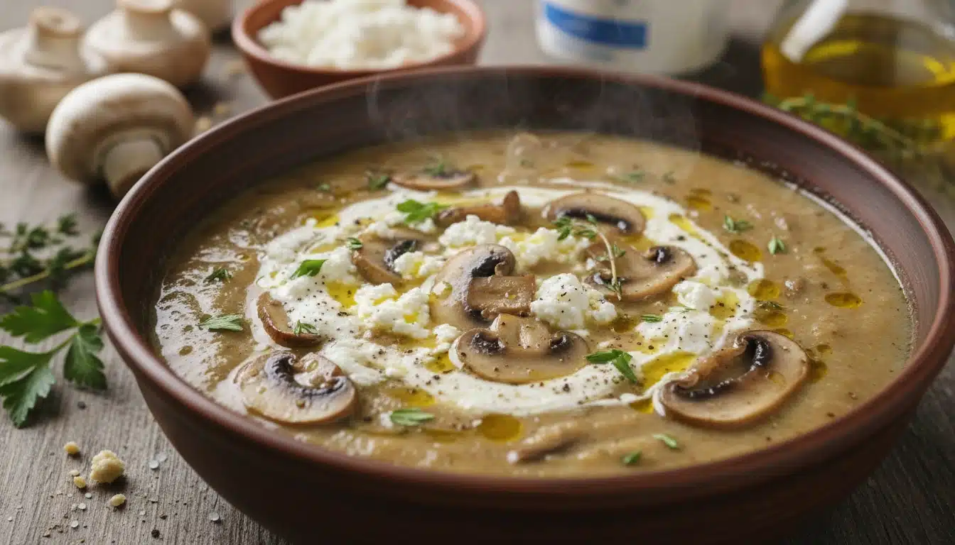 Cottage Cheese Mushroom Soup bowl
