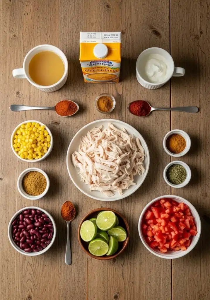 Creamy Chicken Tortilla Soup ingredients