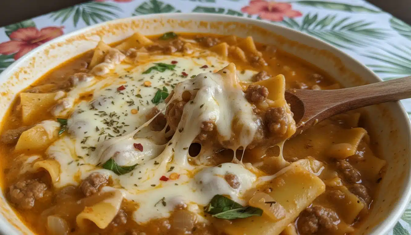 Creamy Lasagna Soup bowl