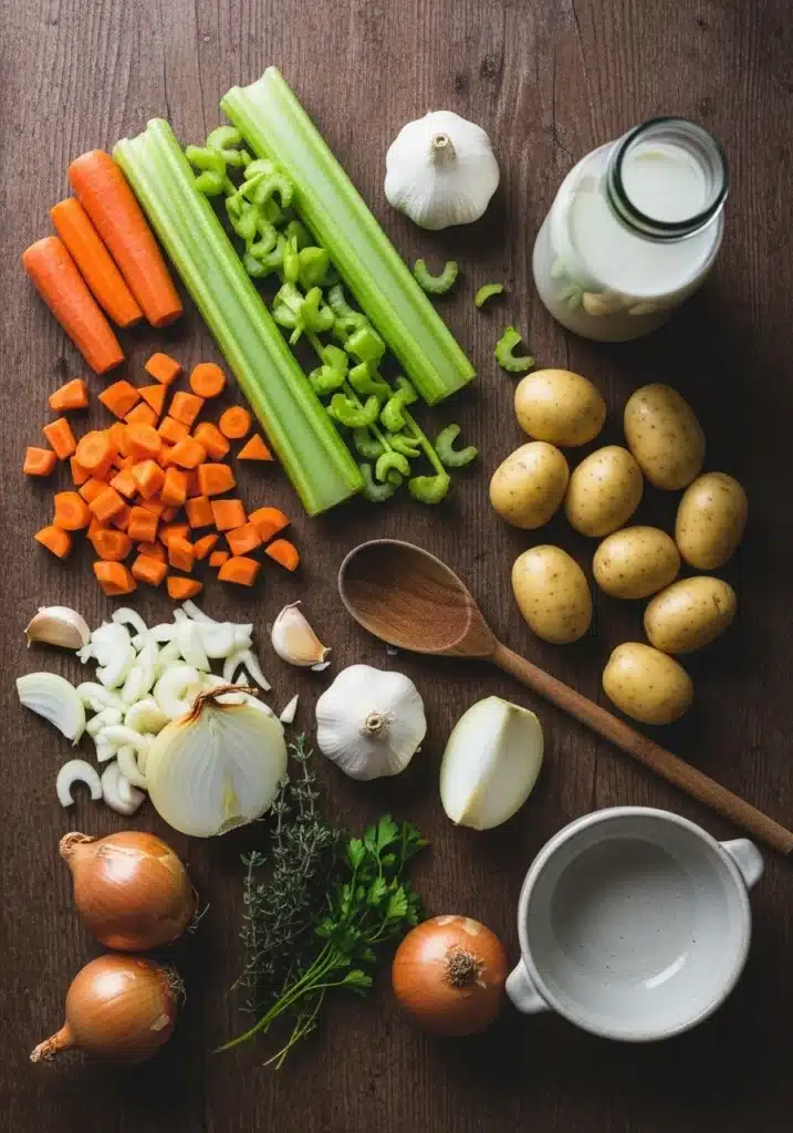Creamy Vegetable Soup ingredients