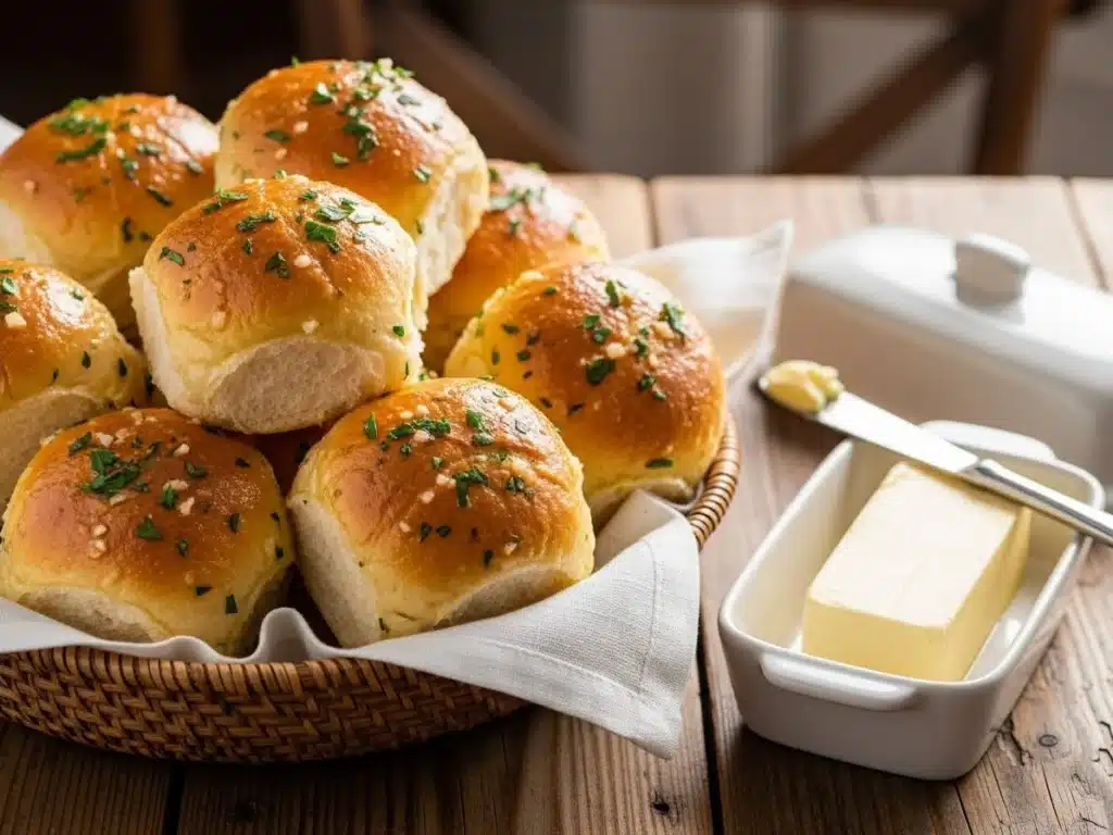 Garlic Butter Bread Rolls: Soft, Golden, and Perfectly Homemade 4 garlic butter bread rolls serving.jpg