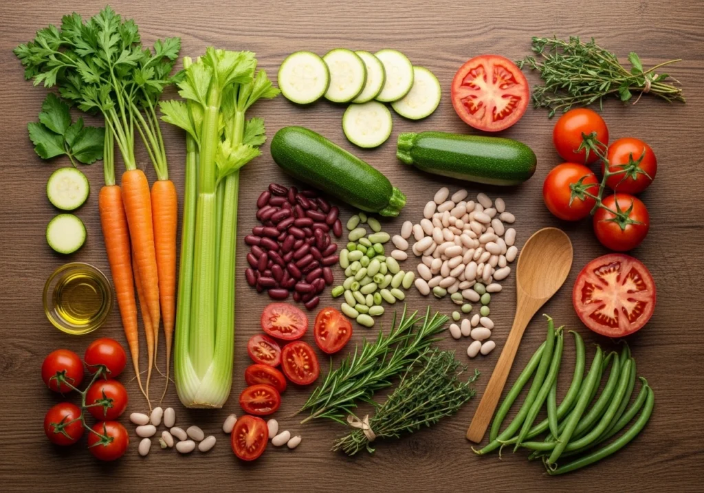 Healthy Vegetable Soup ingredients