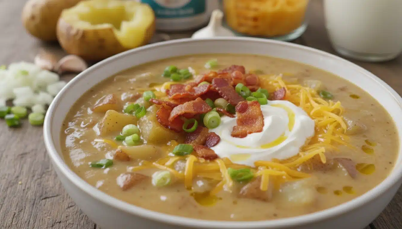 Loaded Baked Potato Soup bowl