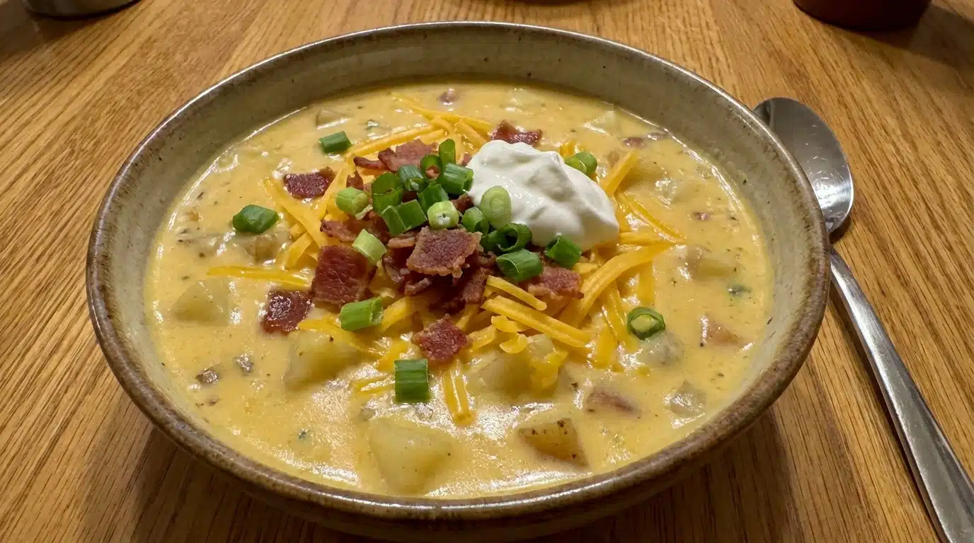 Loaded Potato Cheese Soup bowl