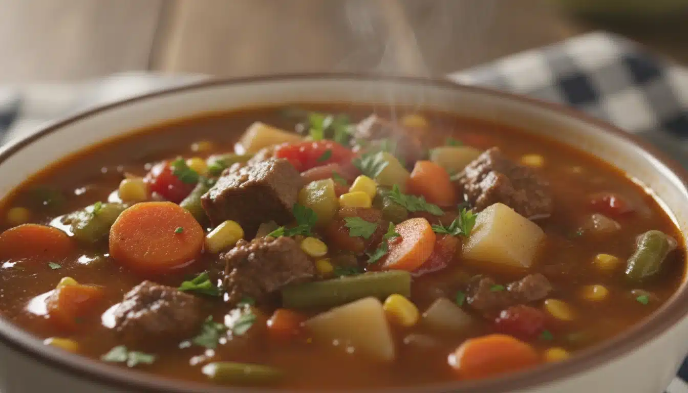 Old Fashioned Vegetable Beef Soup bowl