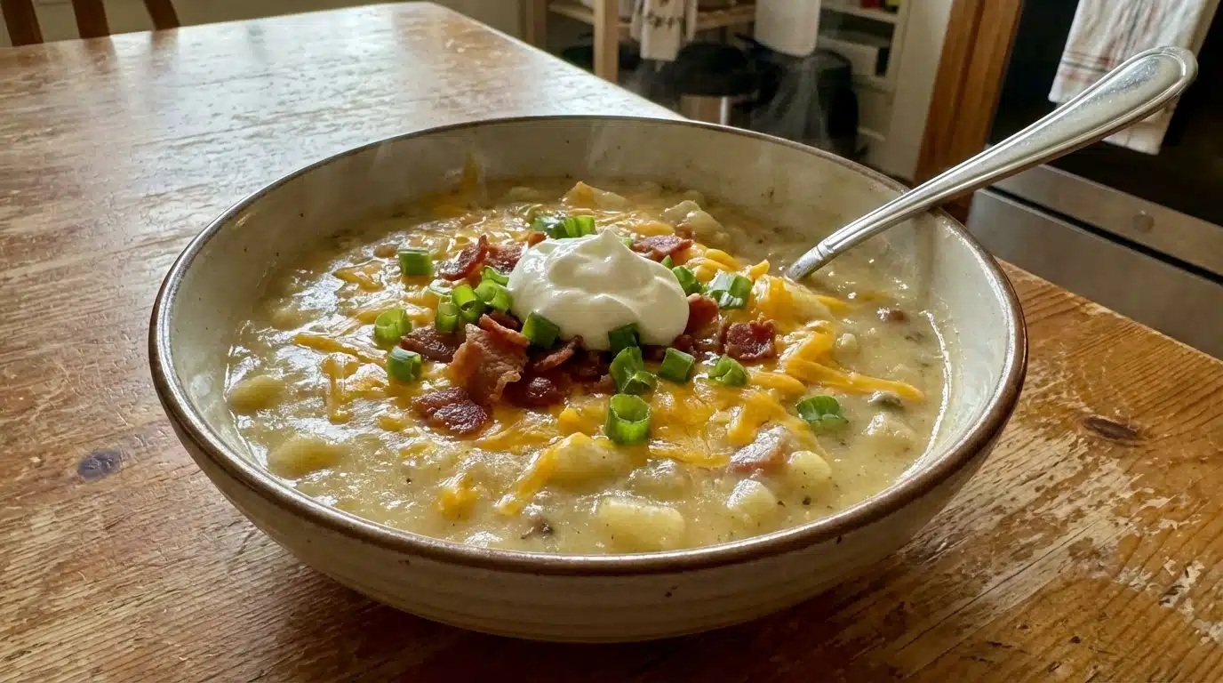 One Pot Potato Soup – Creamy, Easy & Family-Approved 2 One Pot Potato Soup bowl