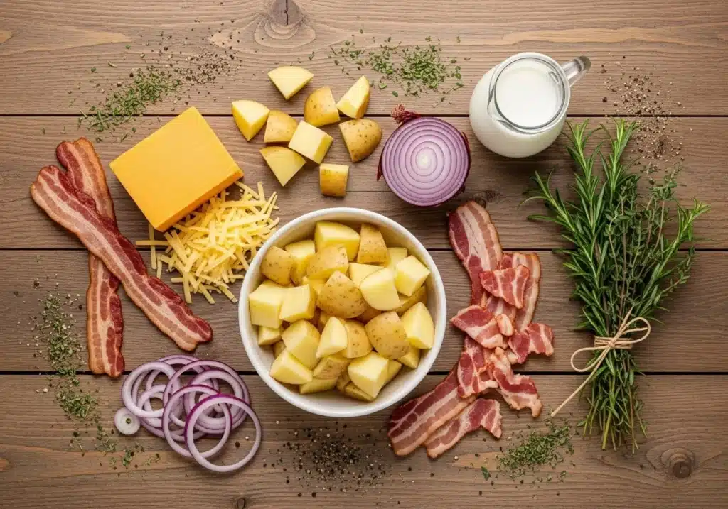 One Pot Potato Soup – Creamy, Easy & Family-Approved 3 One Pot Potato Soup ingredients