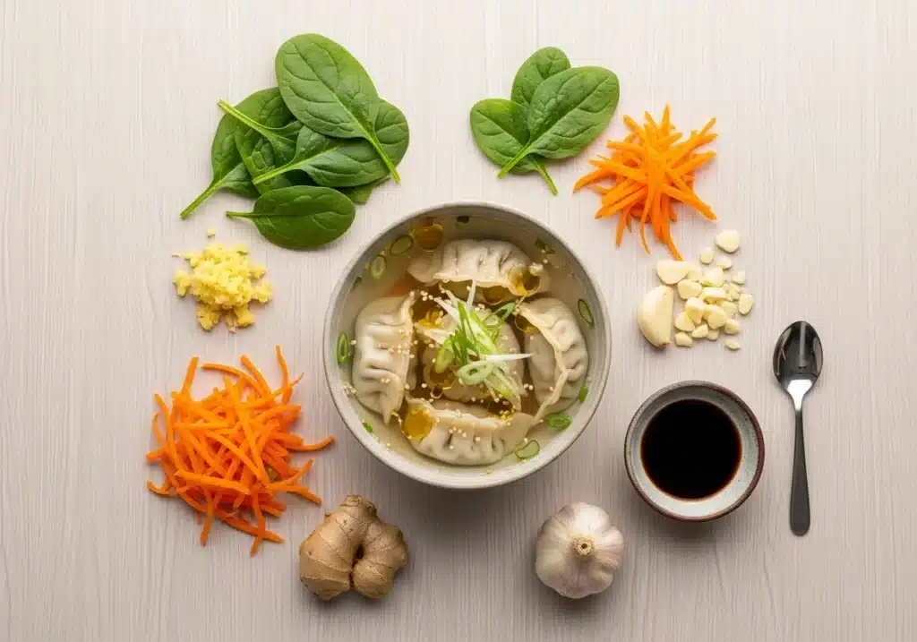 Potsticker Soup Recipe – Quick, Cozy, and Full of Flavor 4 potsticker soup ingredients