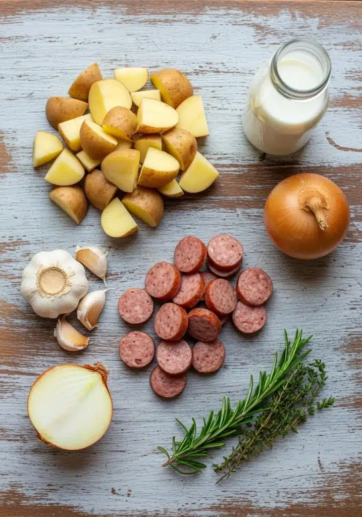 Sausage Potato Soup – Hearty, Creamy & Ready in 30 Minutes 4 Sausage Potato Soup ingredients