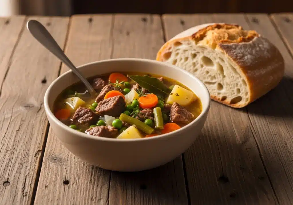 served old fashioned vegetable beef soup.jpg