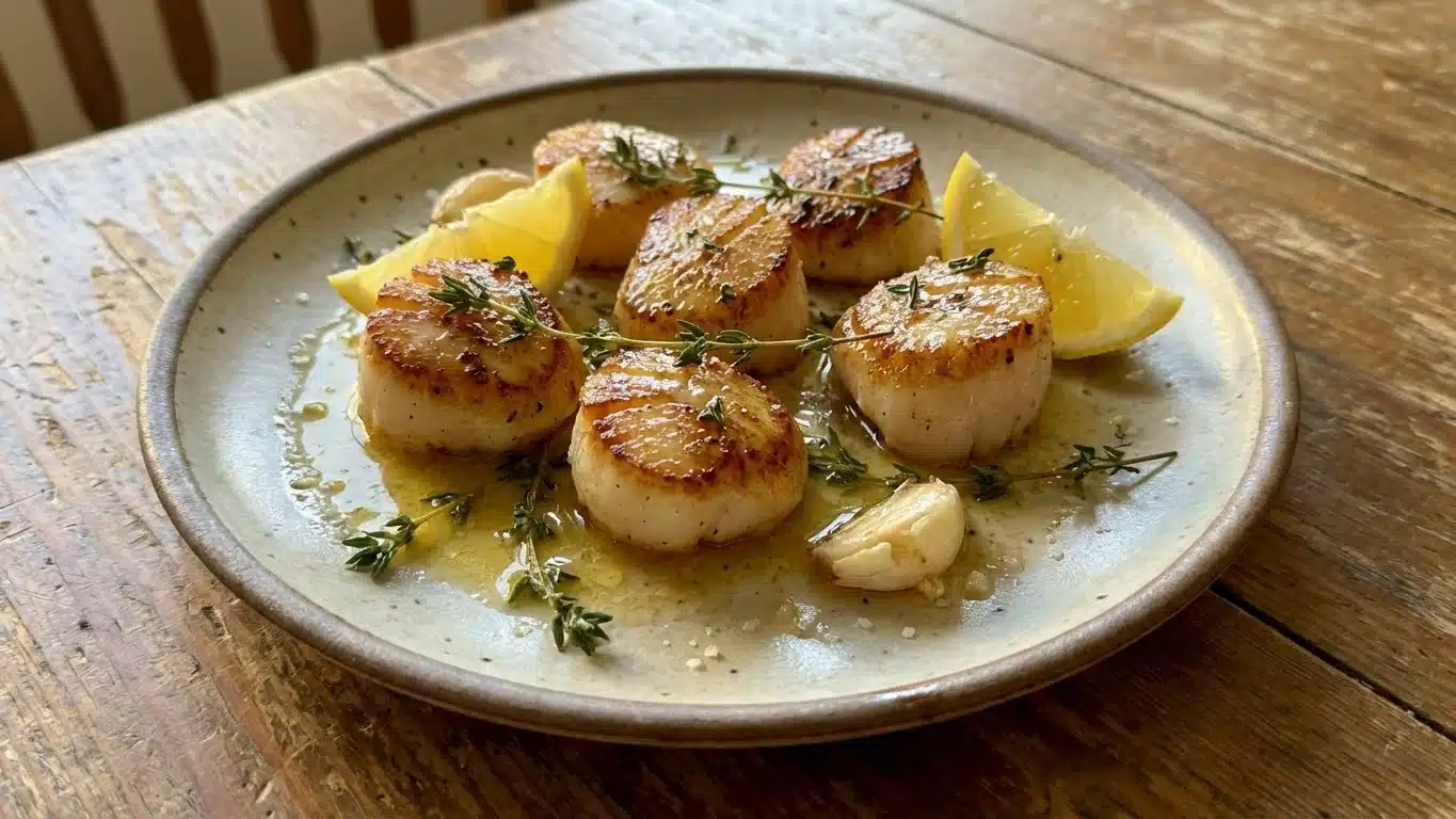 Sous Vide Scallops Over