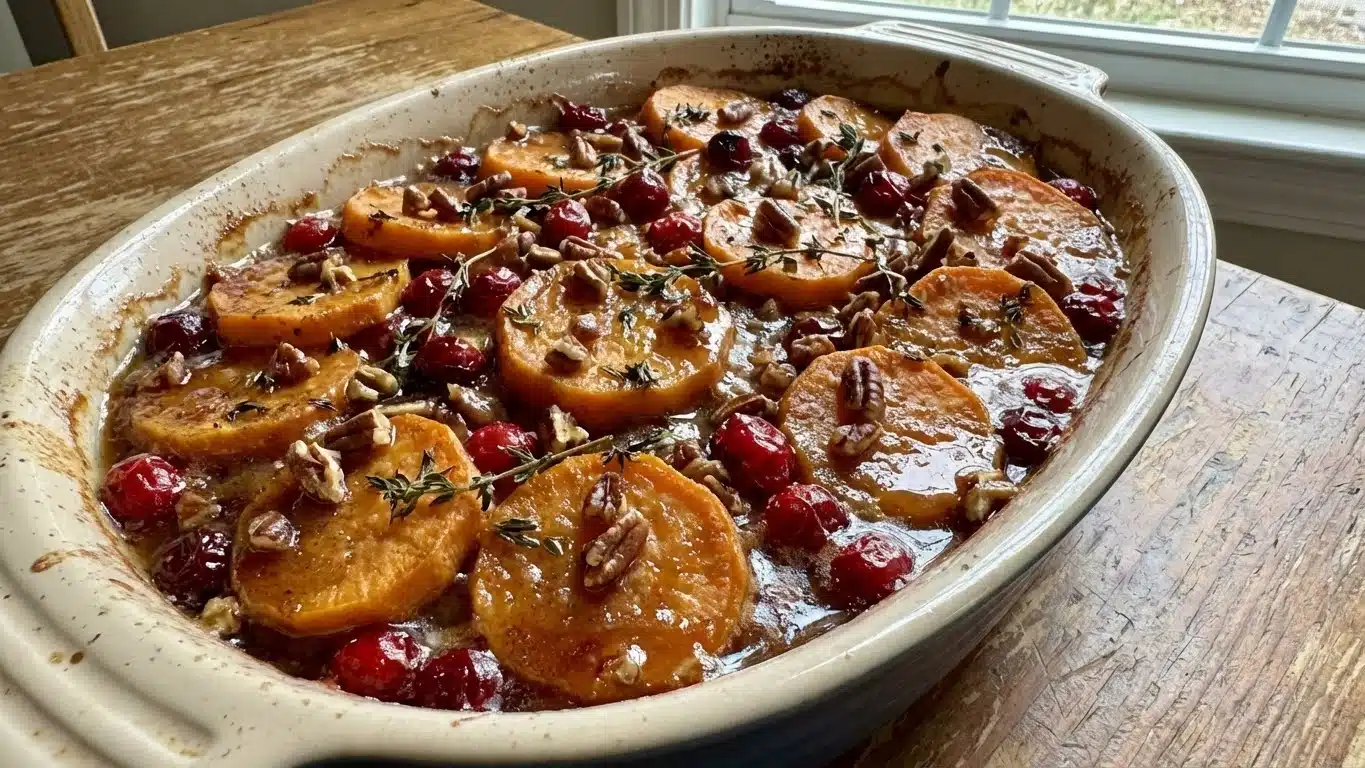 Sweet Potato & Cranberry Gratin