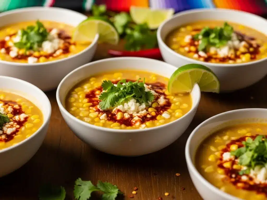Bowls of Mexican Street Corn Soup