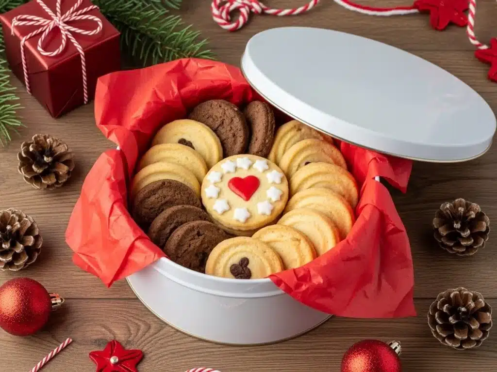 Buttery Pecan Snowball Cookies – Melt-in-Your-Mouth Holiday Magic 4 Cookies arranged in a white tin lined