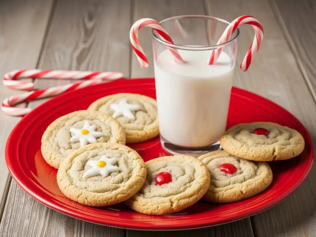 Cookies arranged on a red holiday