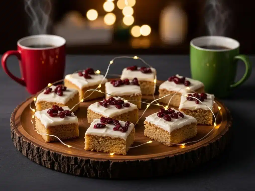Cranberry Bliss Bars arranged