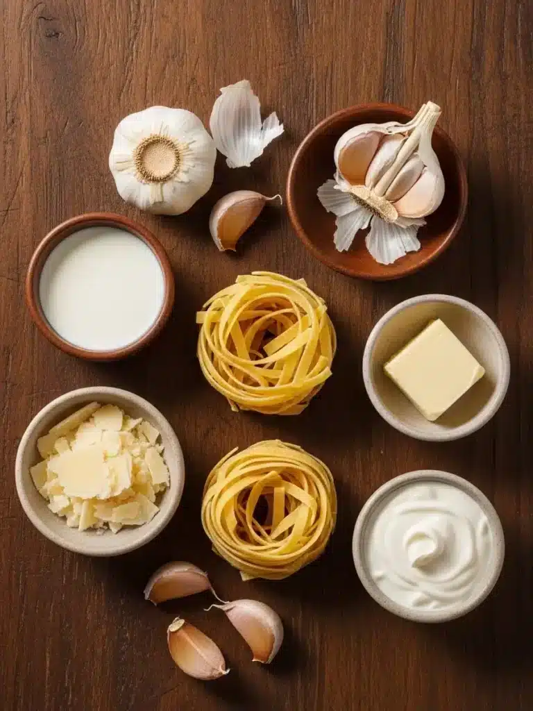 Ingredients for Creamy Parmesan Pasta Soup