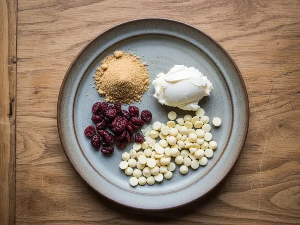 Flat lay of brown sugar, cream cheese
