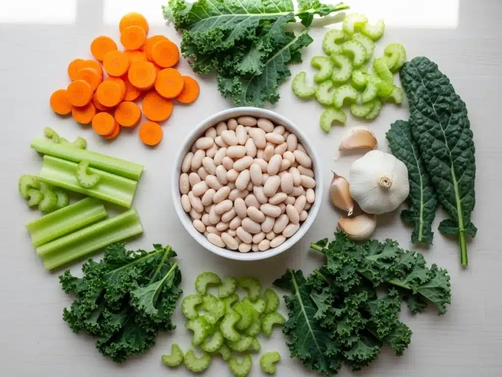 Flat lay of cannellini beans