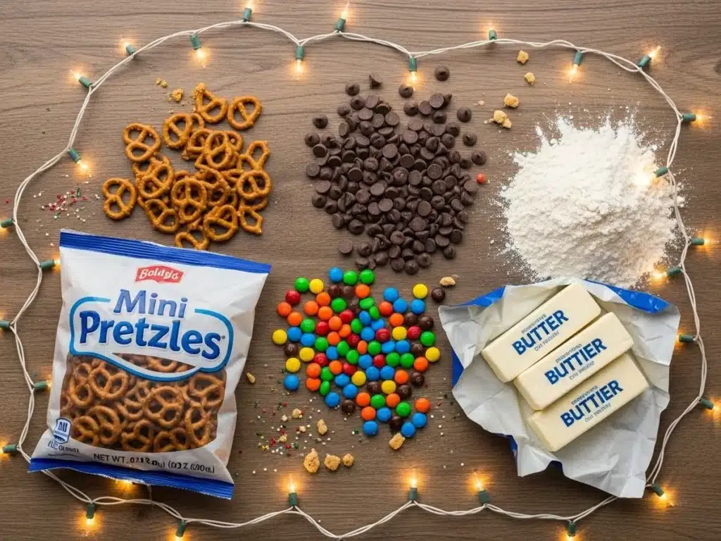 Kitchen Sink Christmas Cookies – Fun, Sweet, and Perfectly Salty 3 Flat lay of cookie ingredients