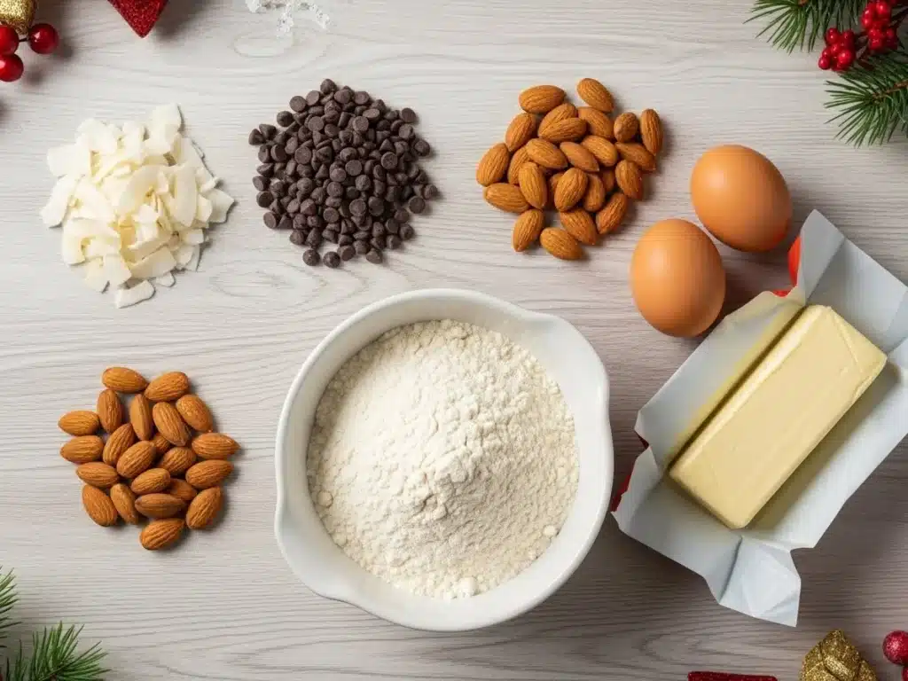 Flat lay of cookie ingredients