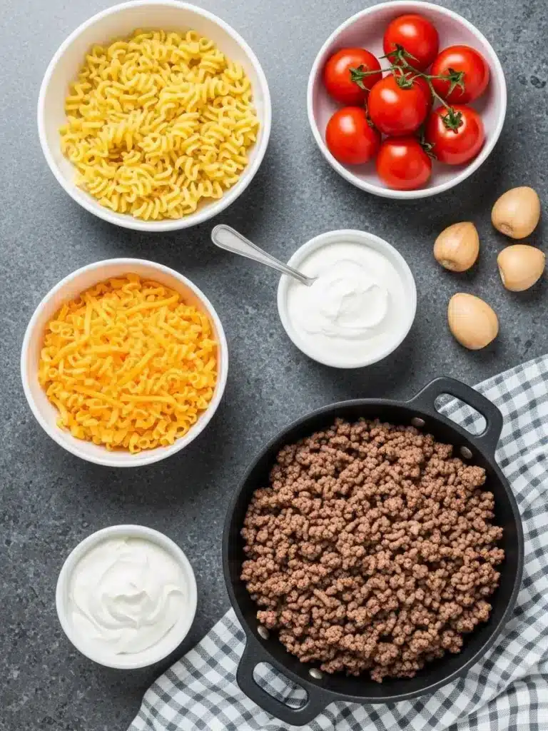 Flat lay of ground beef