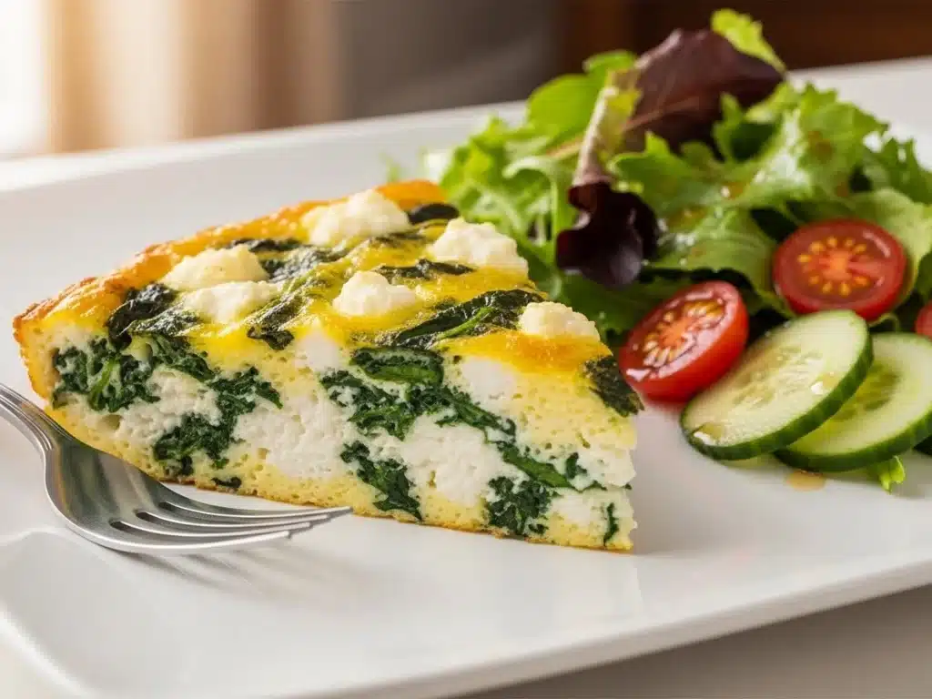 Slice of Spinach Cottage Cheese Egg Bake