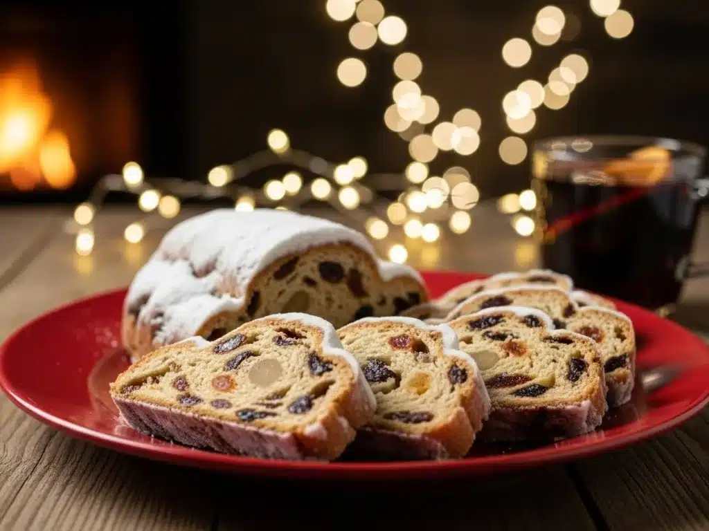 Christmas Bread Recipe – Sweet, Festive & Comforting 4 Slices of Christmas Bread arranged