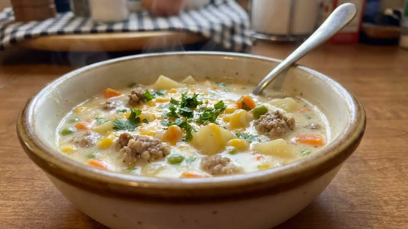 Amish Snow Day Soup with noodles and chicken
