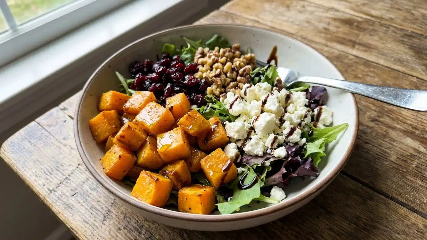 Butternut Squash Feta Salad: Warm, Sweet & Perfectly Savory 2 Butternut Squash Feta Salad with cranberries and feta