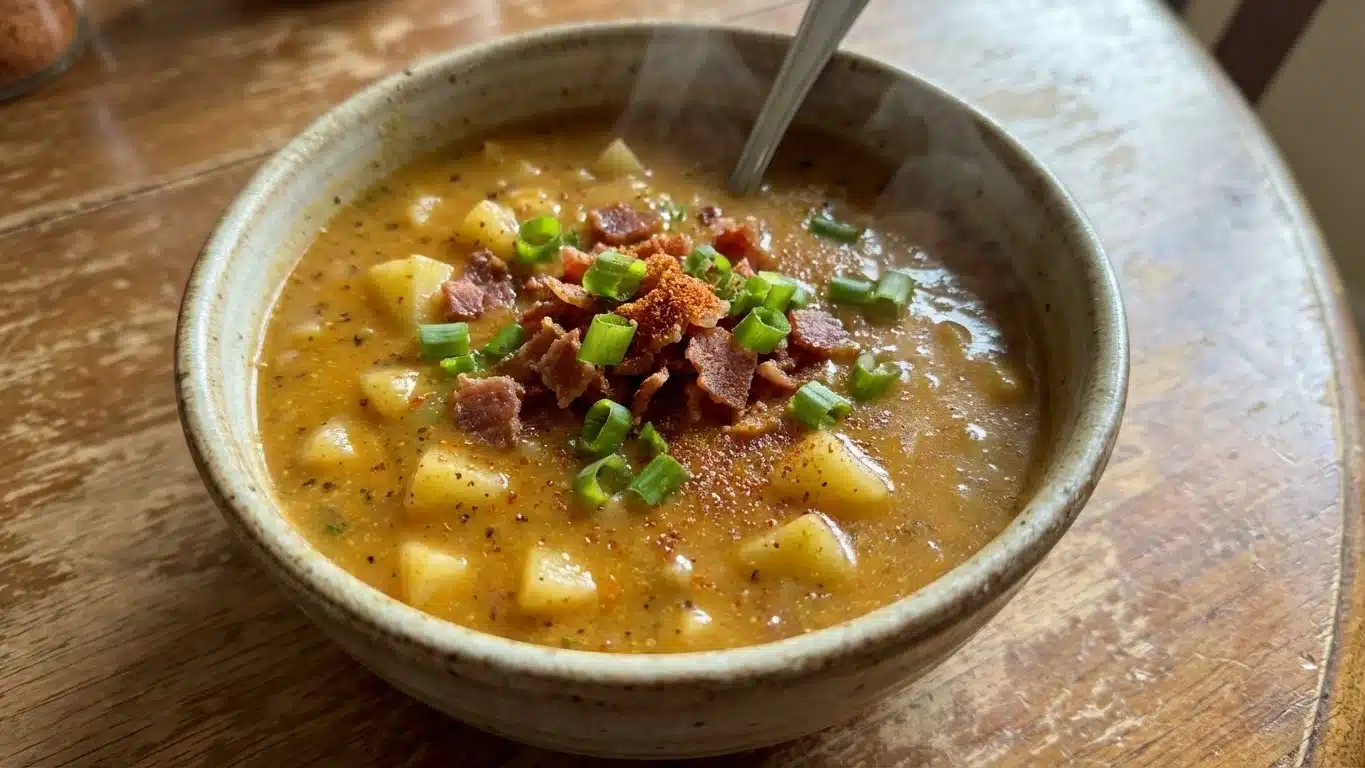 Cajun Potato Soup with sausage and potatoes