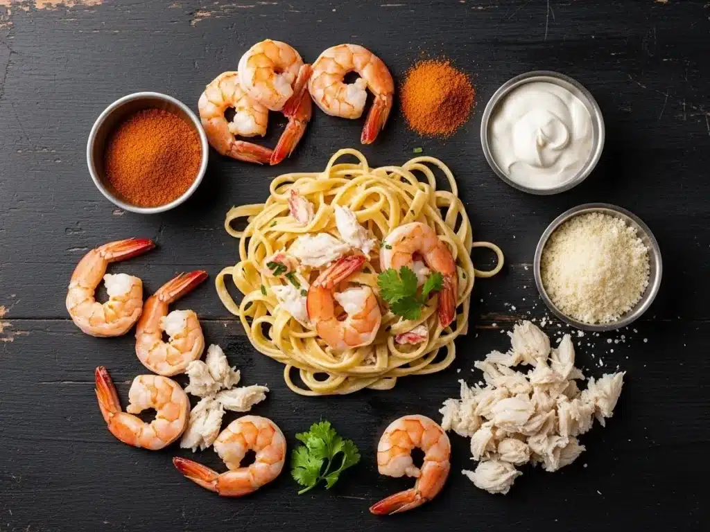  Ingredients for Cajun Seafood Alfredo