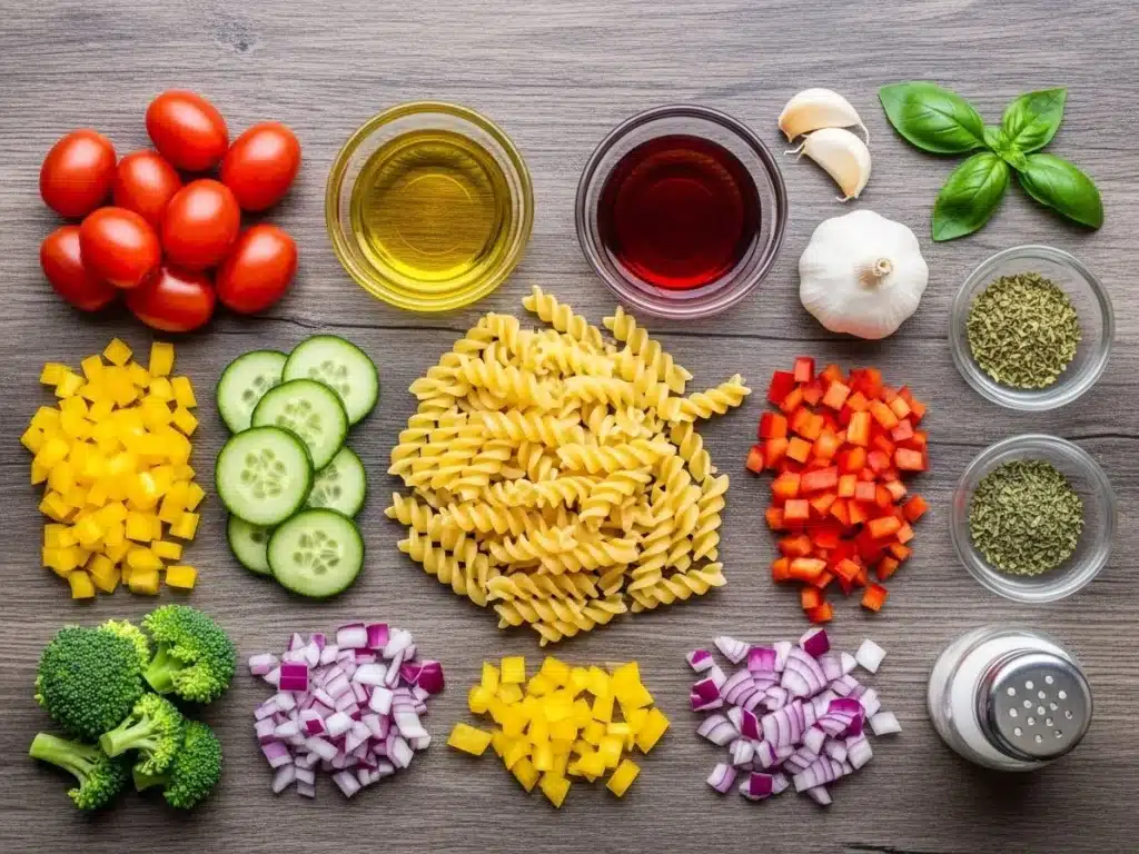 Ingredients for California Pasta Salad