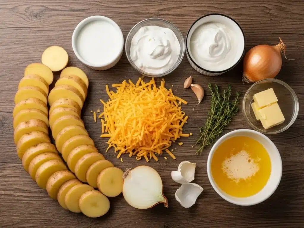 Ingredients for Cheesy Scalloped Potatoes