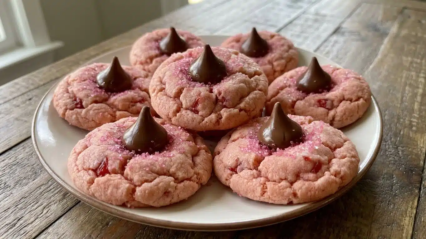 Cherry Blossom Cookies on festive plate