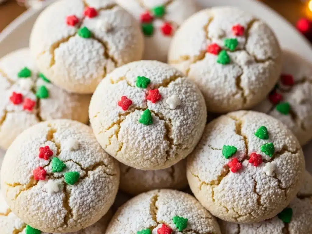 Christmas Gooey Butter Cookies ready to serve