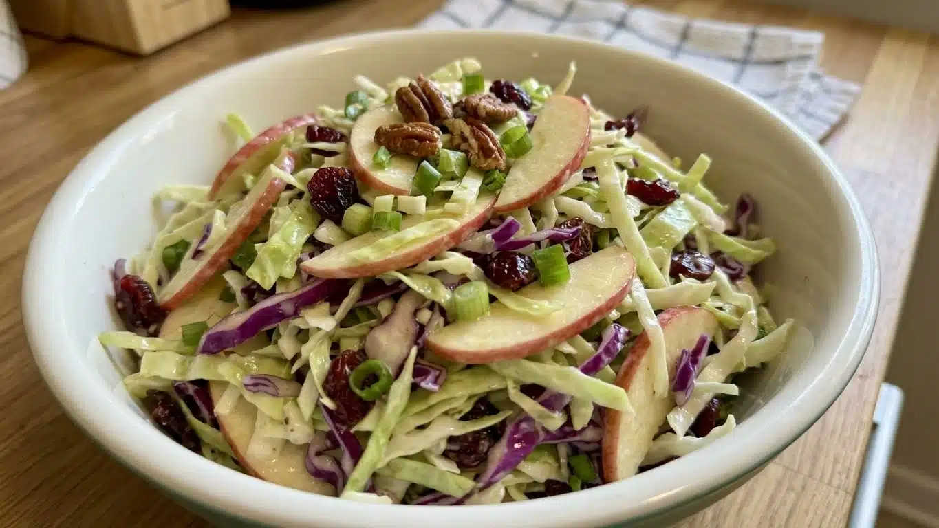 Cranberry Apple Coleslaw with creamy dressing