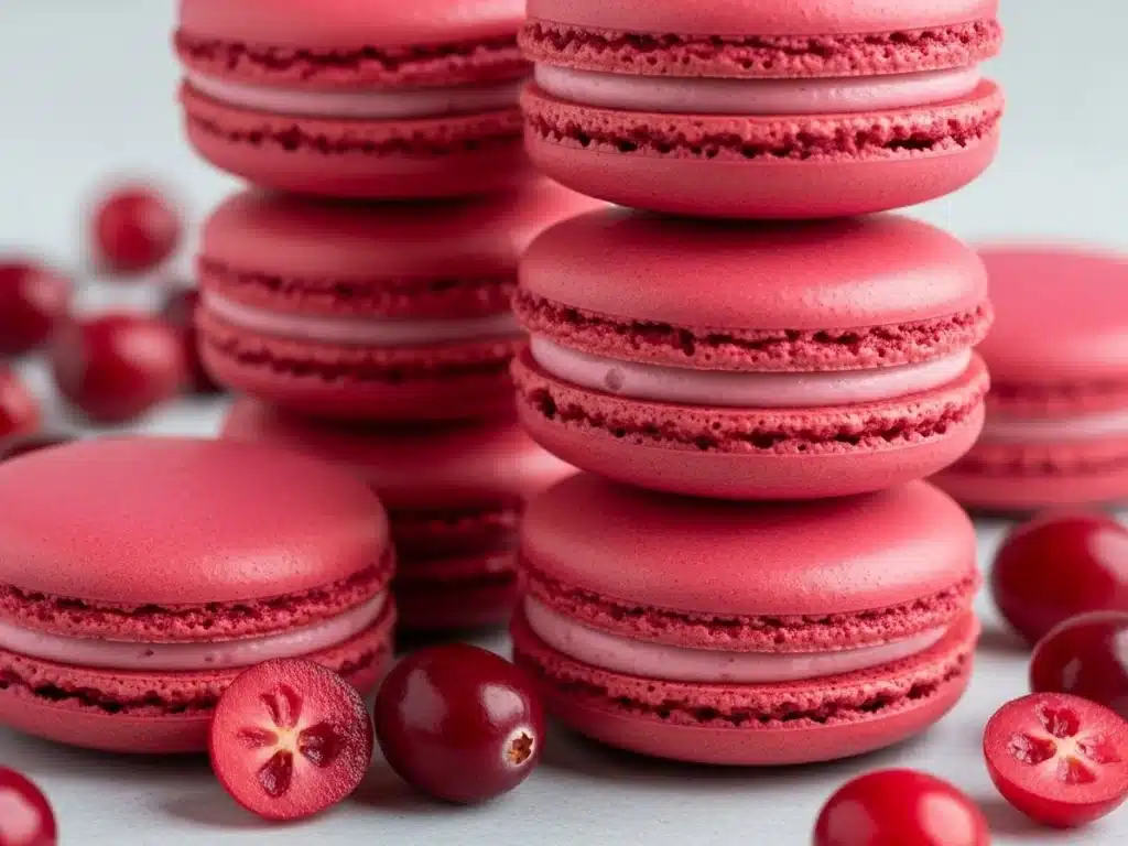 Cranberry Macarons ready to serve