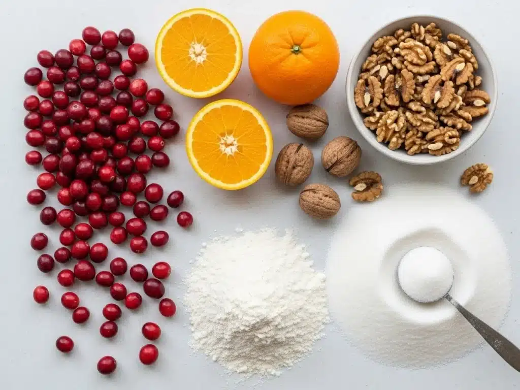 Ingredients for Cranberry Orange Walnut Bread
