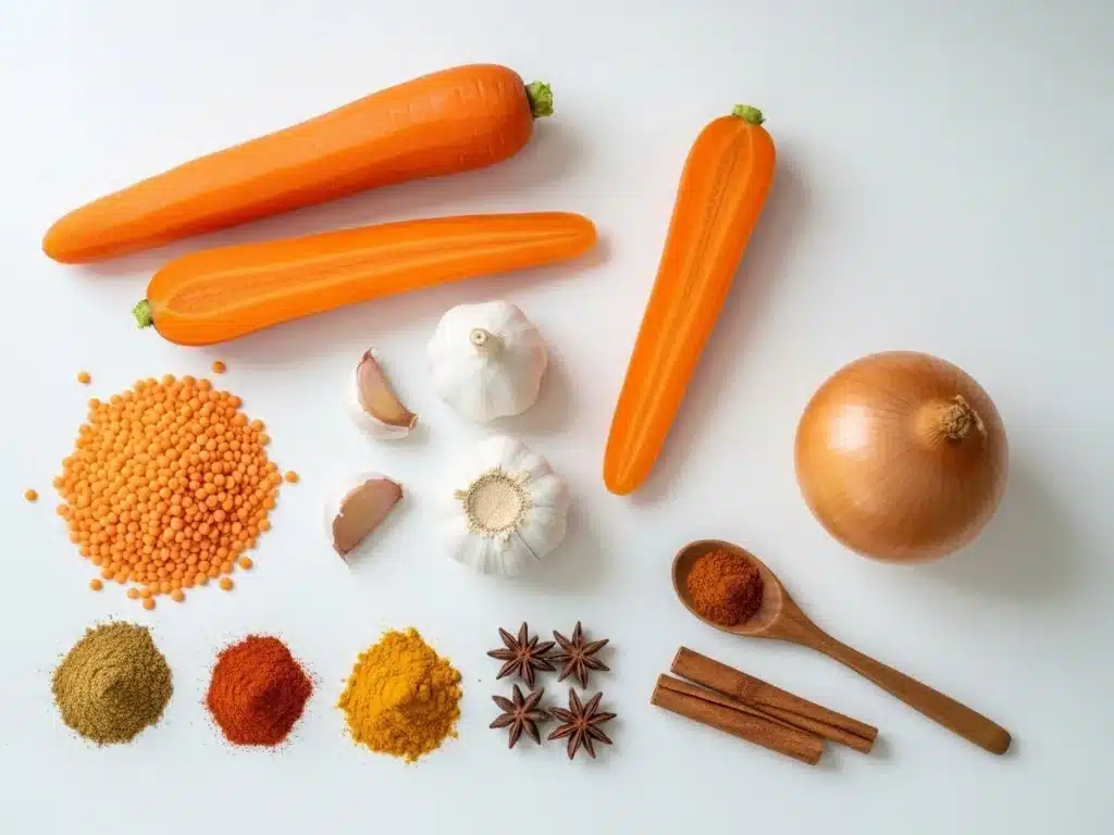 Ingredients for Creamy Carrot Lentil Soup