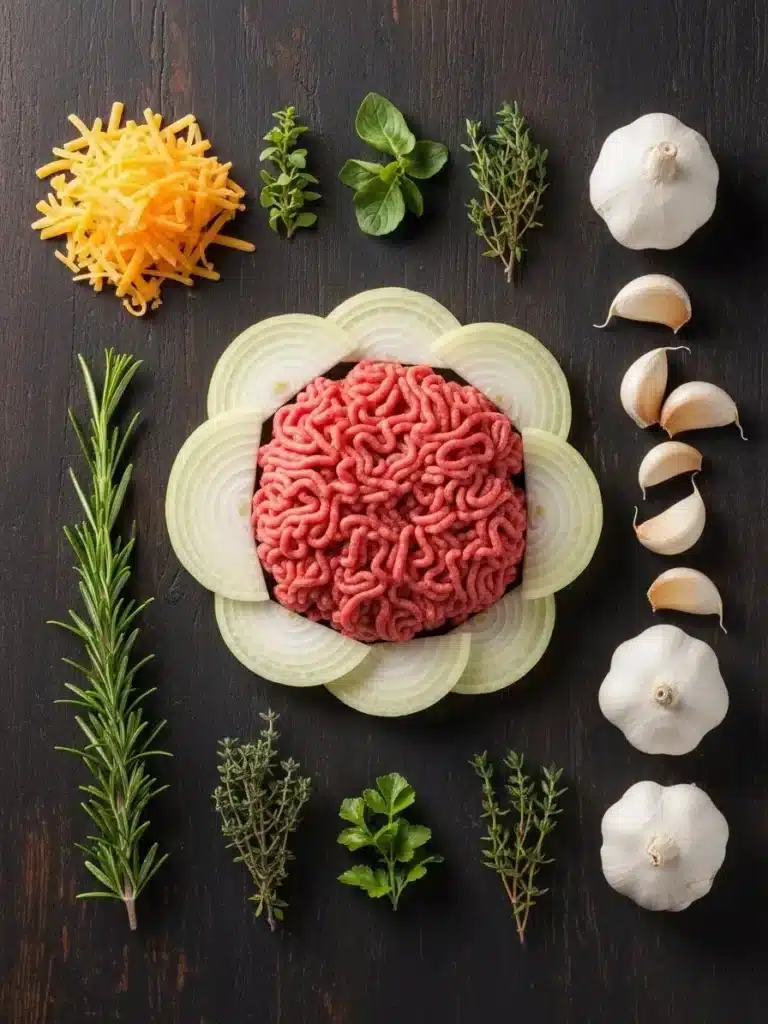 Ingredients for French Onion Ground Beef