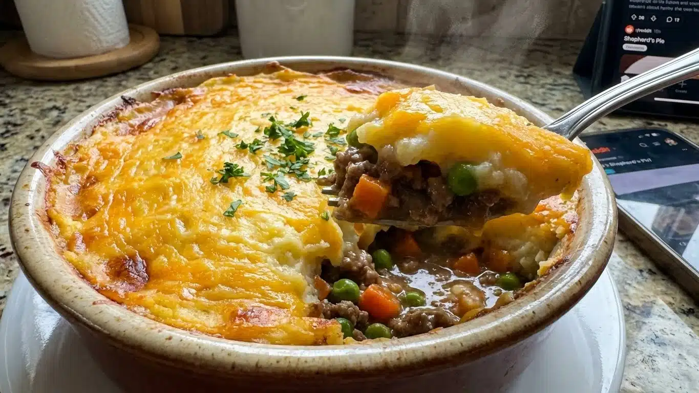 Garten Shepherd’s Pie baked and ready to serve