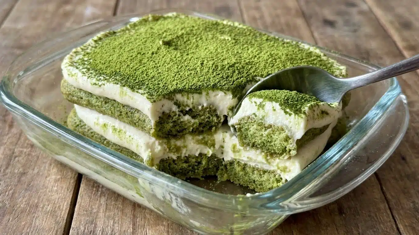 Matcha Tiramisu: Creamy, Elegant & Uniquely Delicious 2 Matcha Tiramisu slice with green layers