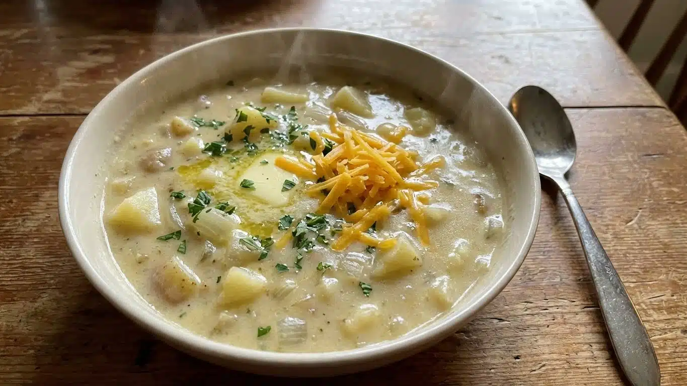 Old-Fashioned Potato Soup: Creamy, Hearty & Just Like Grandma Made 2 Old-Fashioned Potato Soup with toppings
